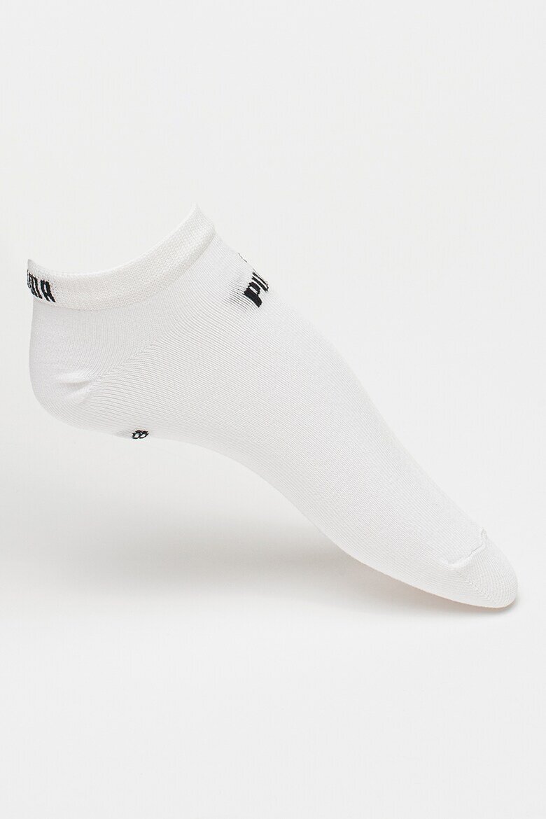 Puma Унисекс чорапи до глезена с лого - 3 чифта Бял/Черен