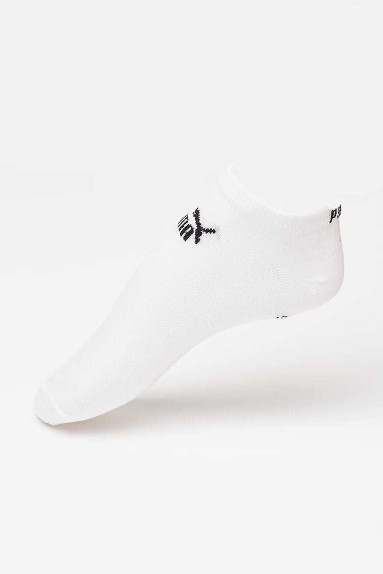 Puma Унисекс чорапи до глезена с лого - 3 чифта Бял/Черен/Сив меланж