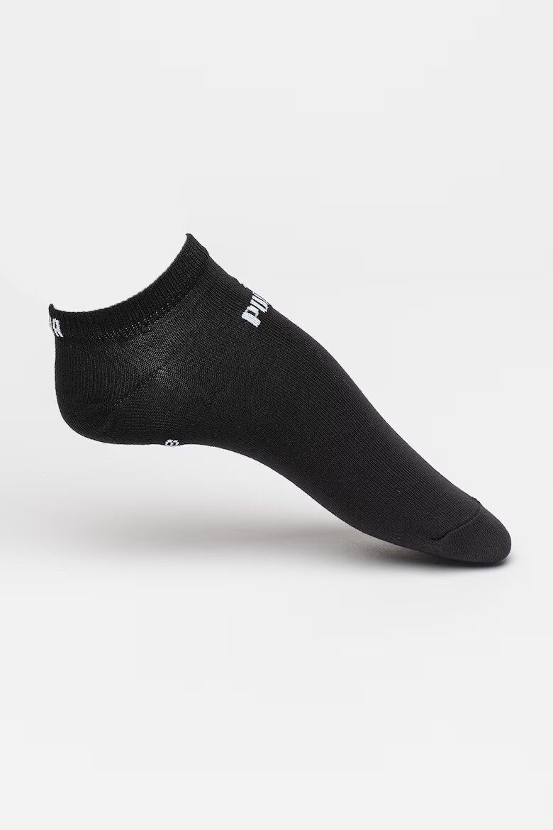 Puma Унисекс чорапи до глезена с лого - 3 чифта Черен/Мръснобял