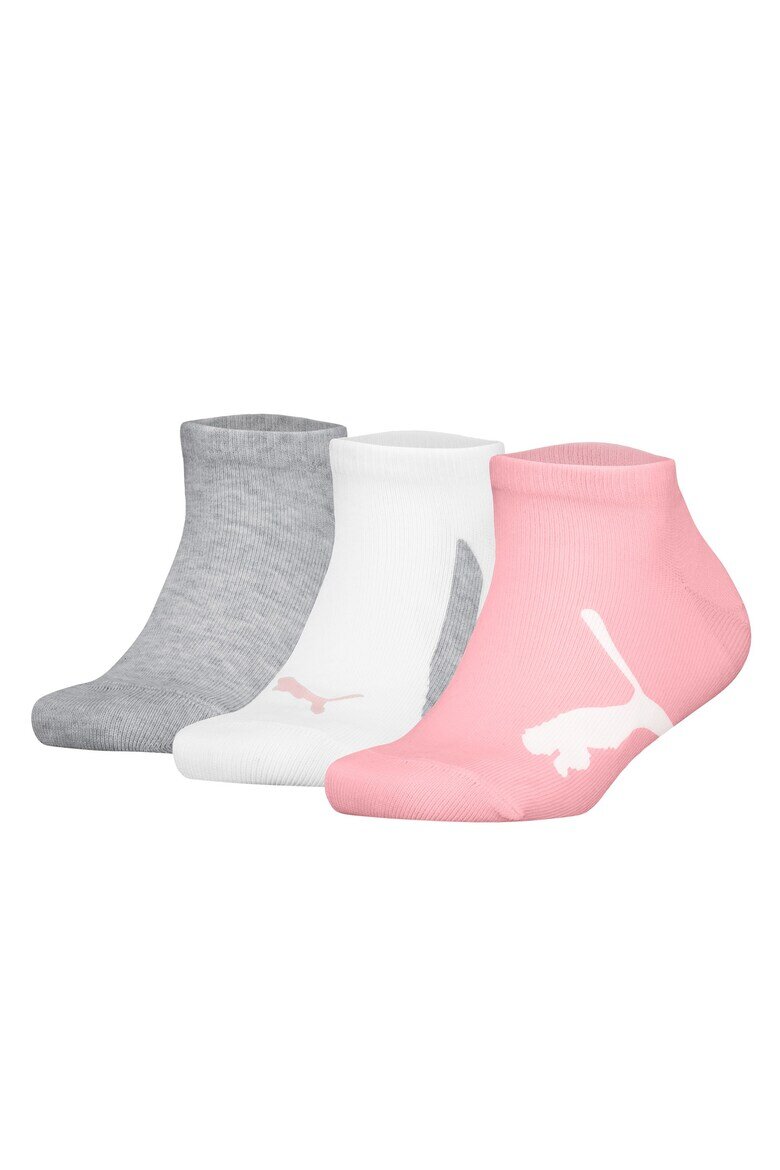 Puma Унисекс чорапи с лого - 3 чифта Бял/Сив/Розово