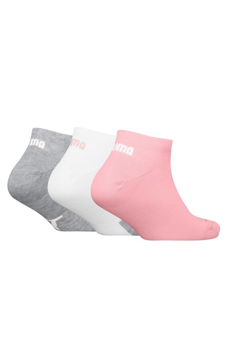 Puma Унисекс чорапи с лого - 3 чифта Бял/Сив/Розово