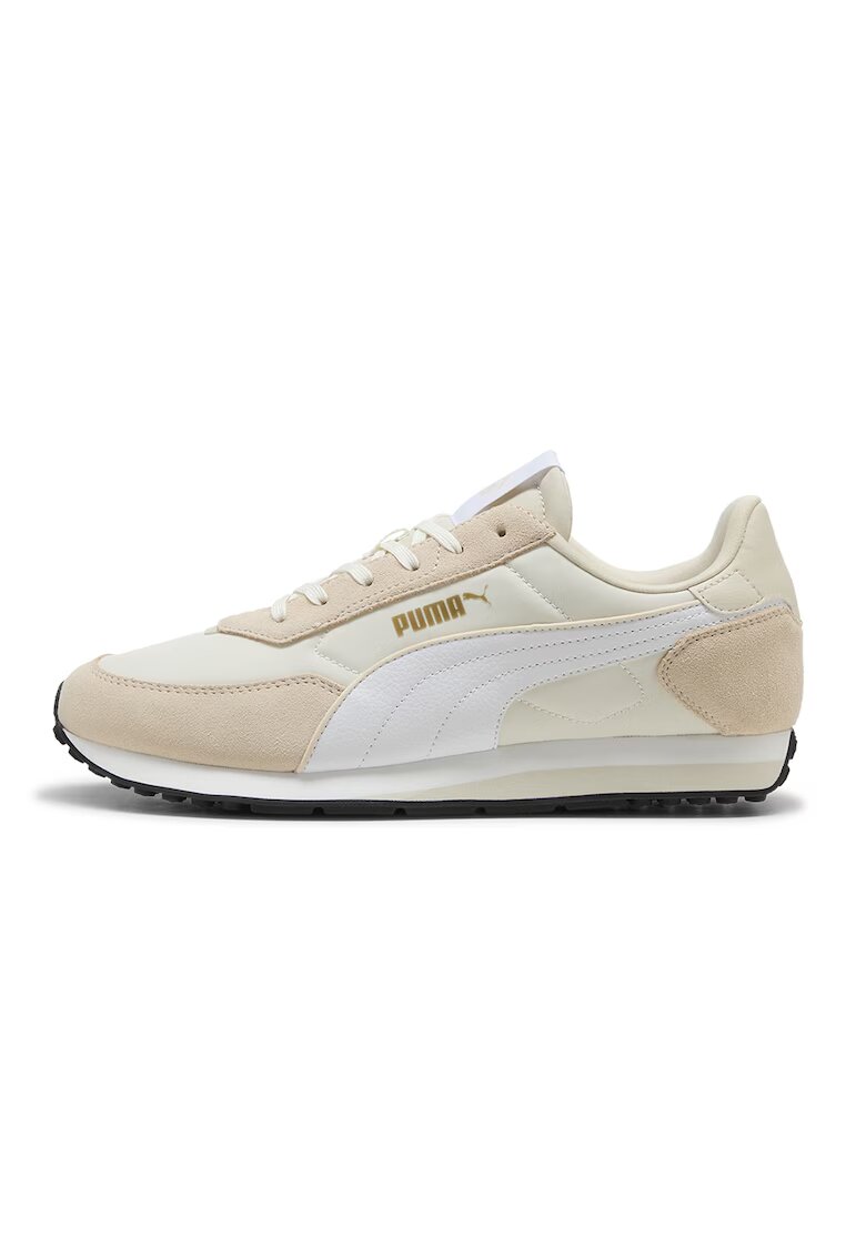 Puma Унисекс спортни обувки St Miler Rise с велур и мрежа - Бял/Светло бежово