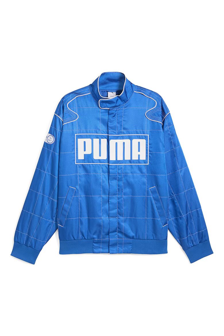 Puma Унисекс уголемено яке с лого Кралско Синьо/Бял