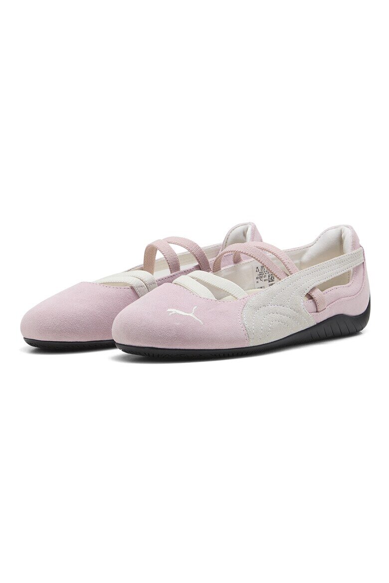 Puma Велурени пантофки Speedcat с лого Пастелнорозов/Светло бежово