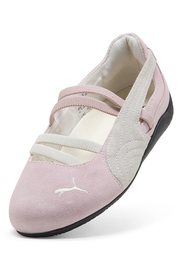 Puma Велурени пантофки Speedcat с лого Пастелнорозов/Светло бежово