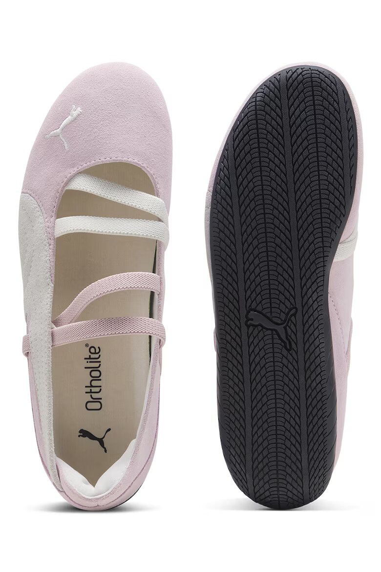 Puma Велурени пантофки Speedcat с лого Пастелнорозов/Светло бежово