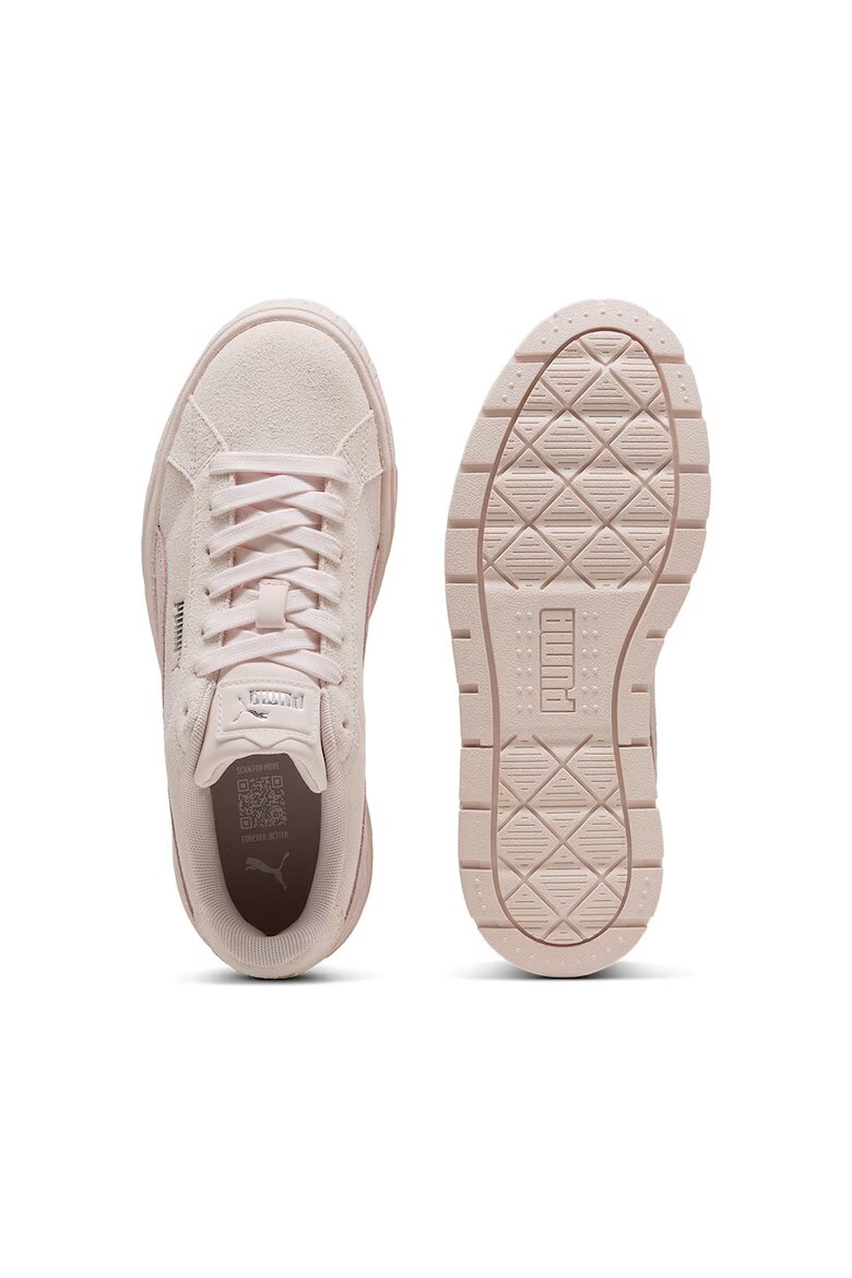 Puma Велурени спортни обувки Karmen II с равна платформа Праскова