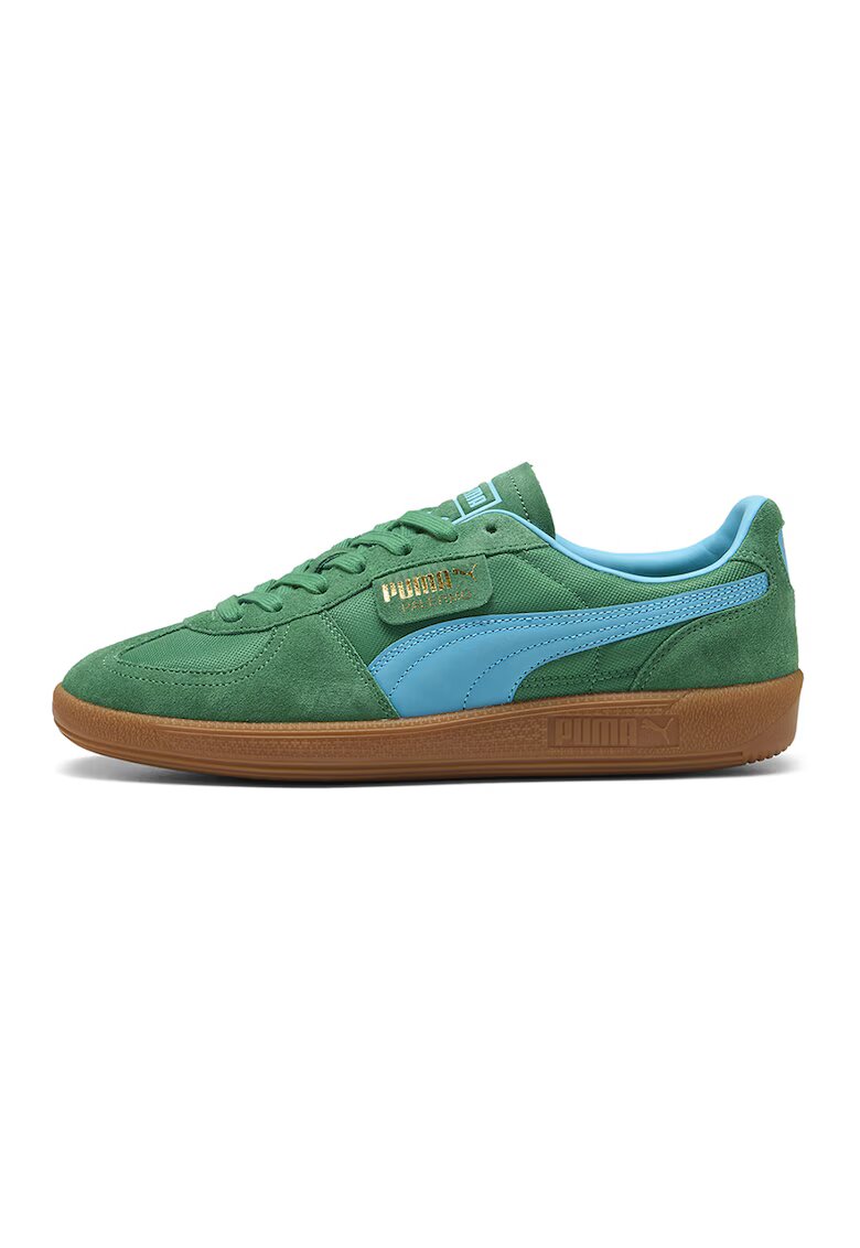 Puma Велурени спортни обувки с текстил - Зелен/Син