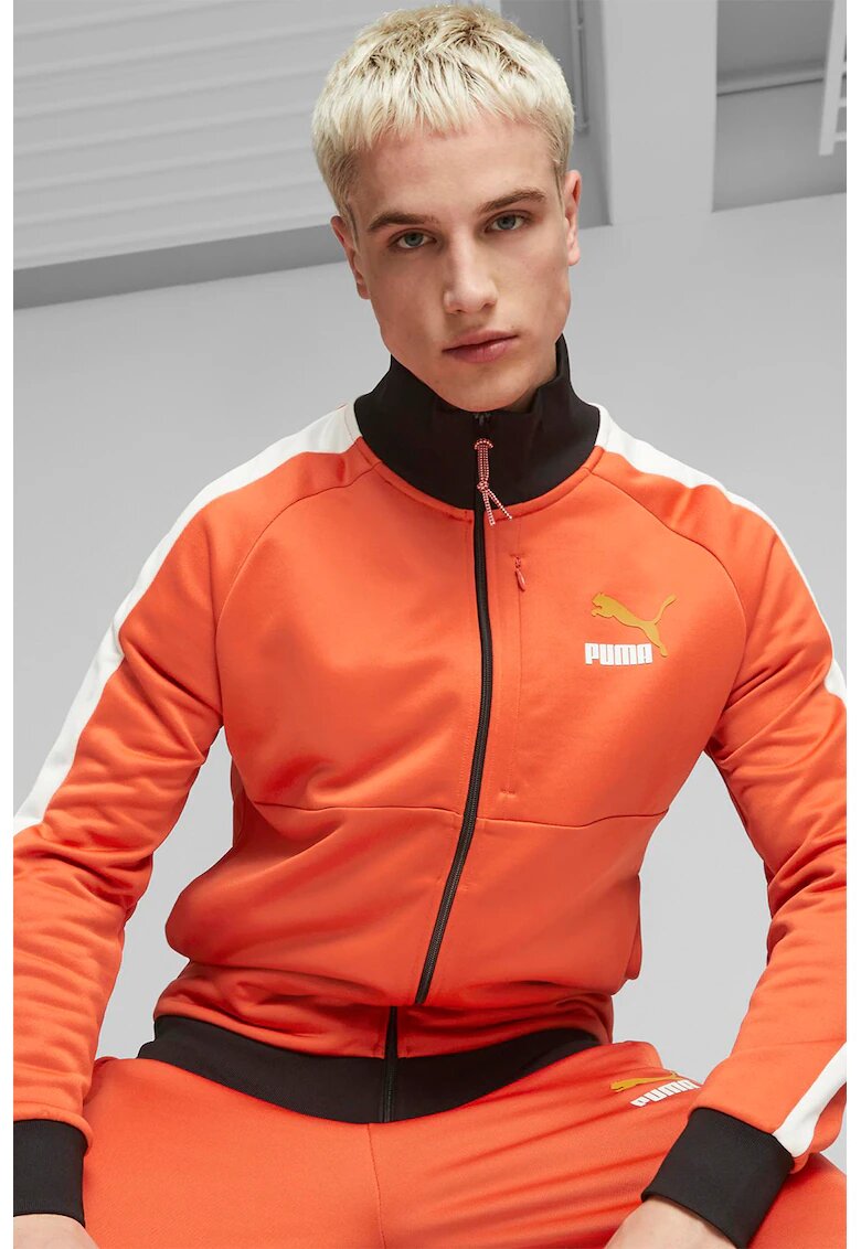Puma Яке T7 Forward History Track с джобове с цип - Бял/Черен/Оранжев