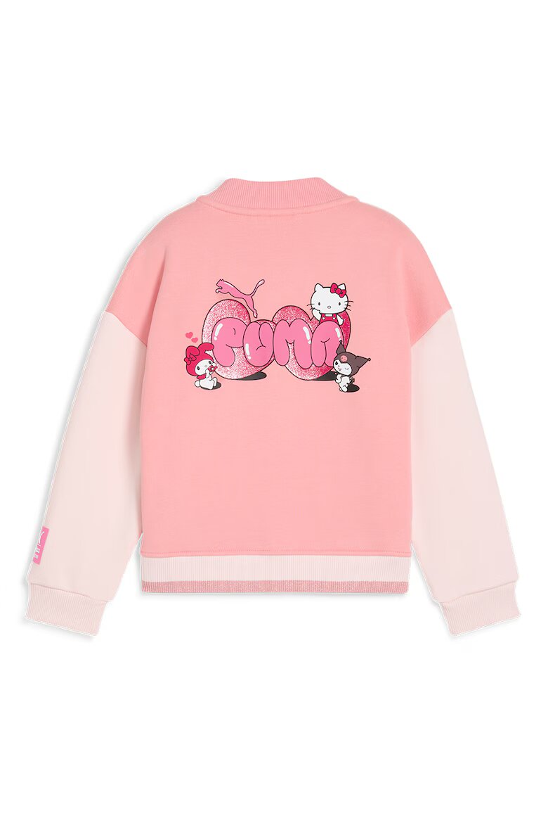 Puma Яке тип College с шарка на Hello Kitty Бял/Пастелнорозов/Бледо розово