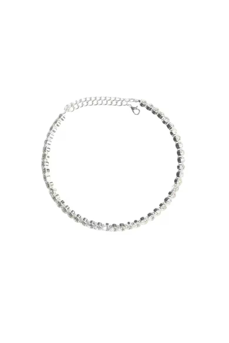 Pursehuit Колие тенис сребристо с кристали Dede C10
