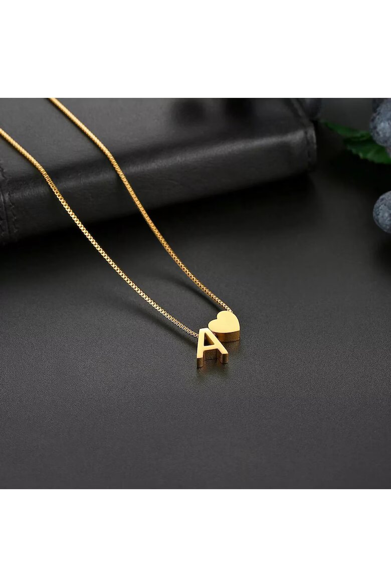 Pursehuit Златно колие от неръждаема стомана покрито с 18k злато с инициал А Hendrika C3