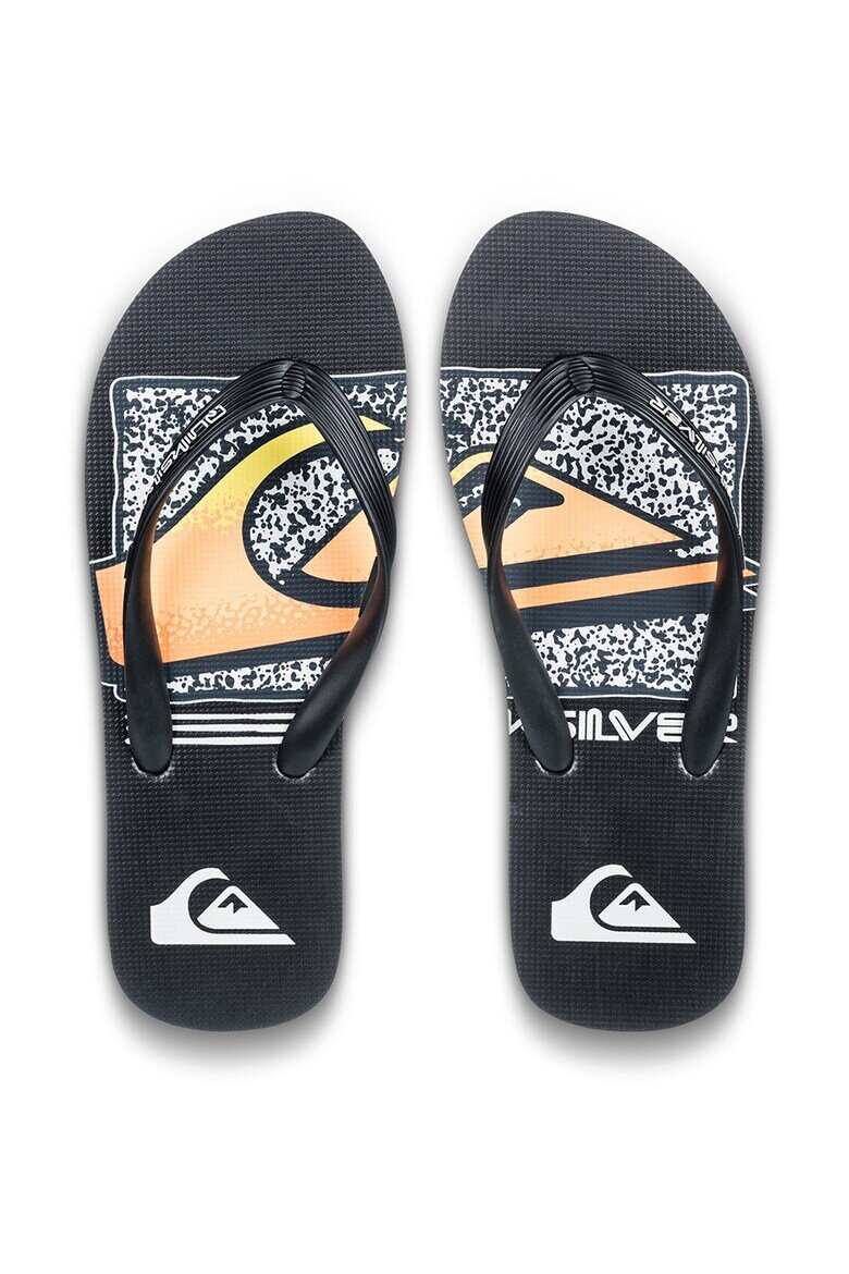 QUIKSILVER Чехли Java Art с лого Черен/Бледооранжев/Мръснобял