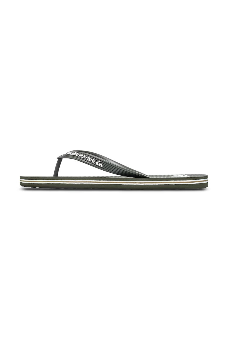 QUIKSILVER Чехли с лого Molokai Зелен/Каки/Мръснобял