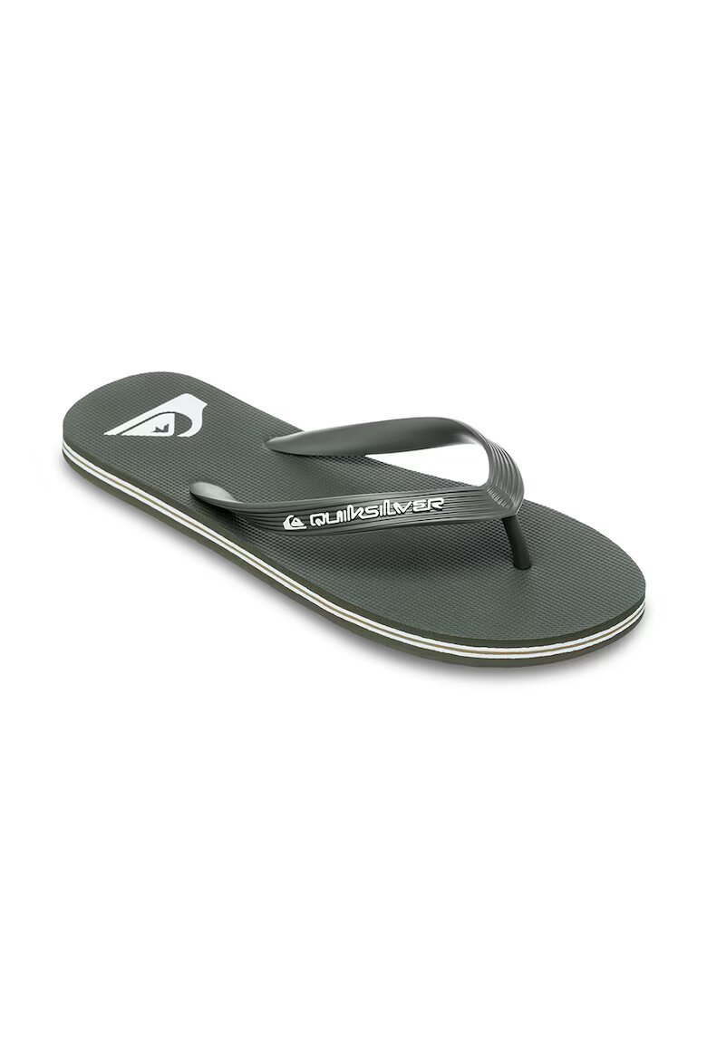 QUIKSILVER Чехли с лого Molokai Зелен/Каки/Мръснобял