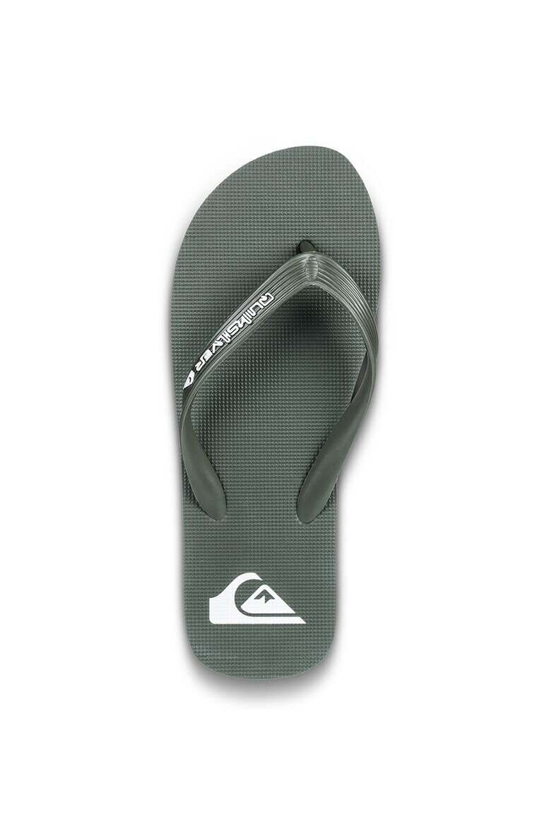 QUIKSILVER Чехли с лого Molokai Зелен/Каки/Мръснобял