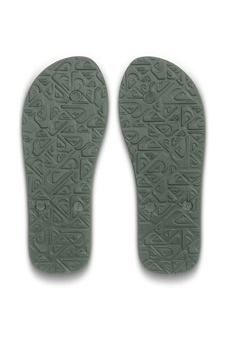 QUIKSILVER Чехли с лого Molokai Зелен/Каки/Мръснобял