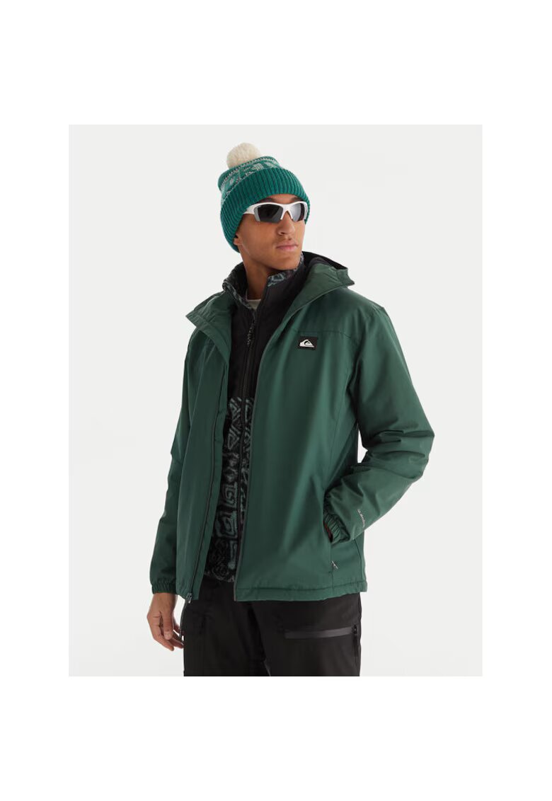 QUIKSILVER Мъжко спортно яке Overcast 3K - зелено - текстил - без връх