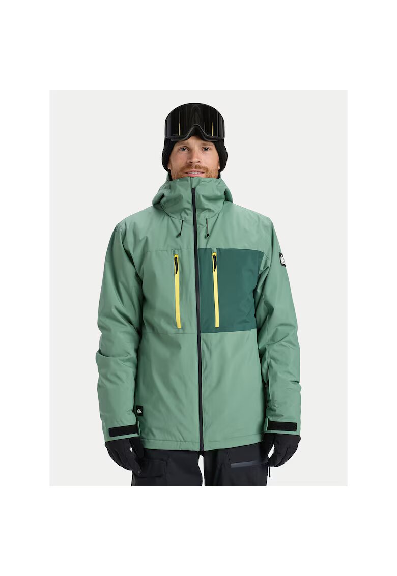 QUIKSILVER Мъжко яке за сноуборд - зелено - полиестер - цип