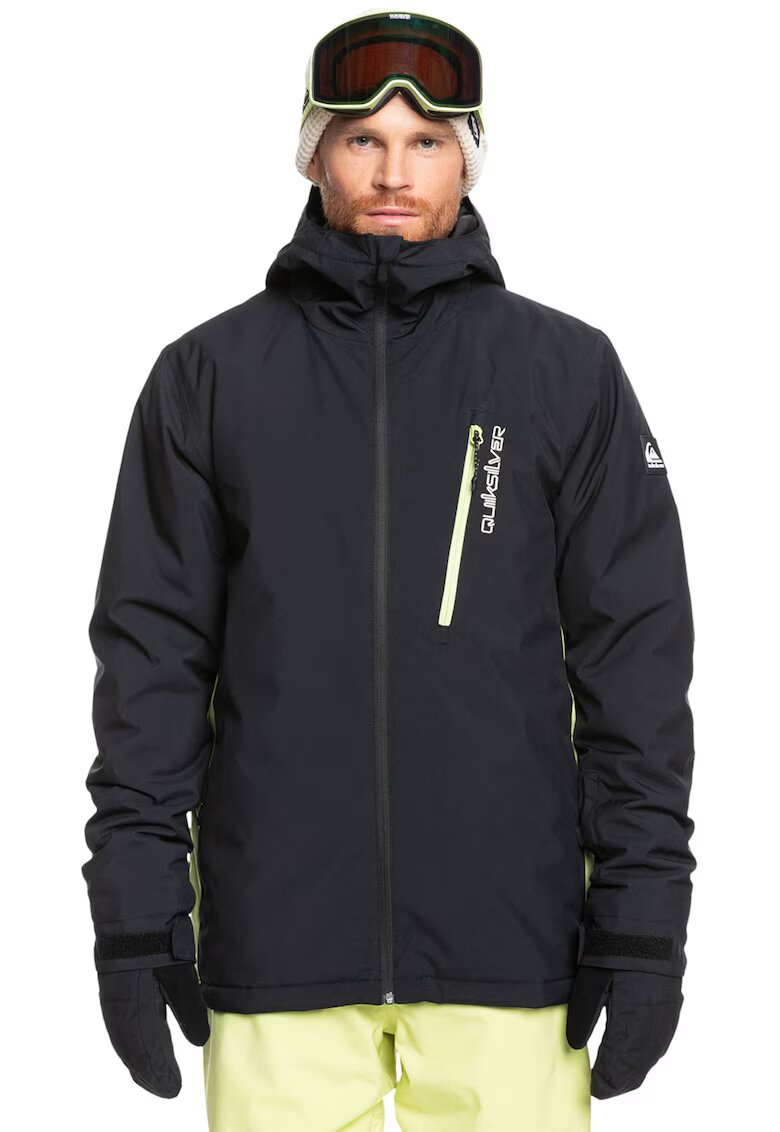 QUIKSILVER Непромокаемо ски яке Morton с вата и качулка - Зелен/Черен