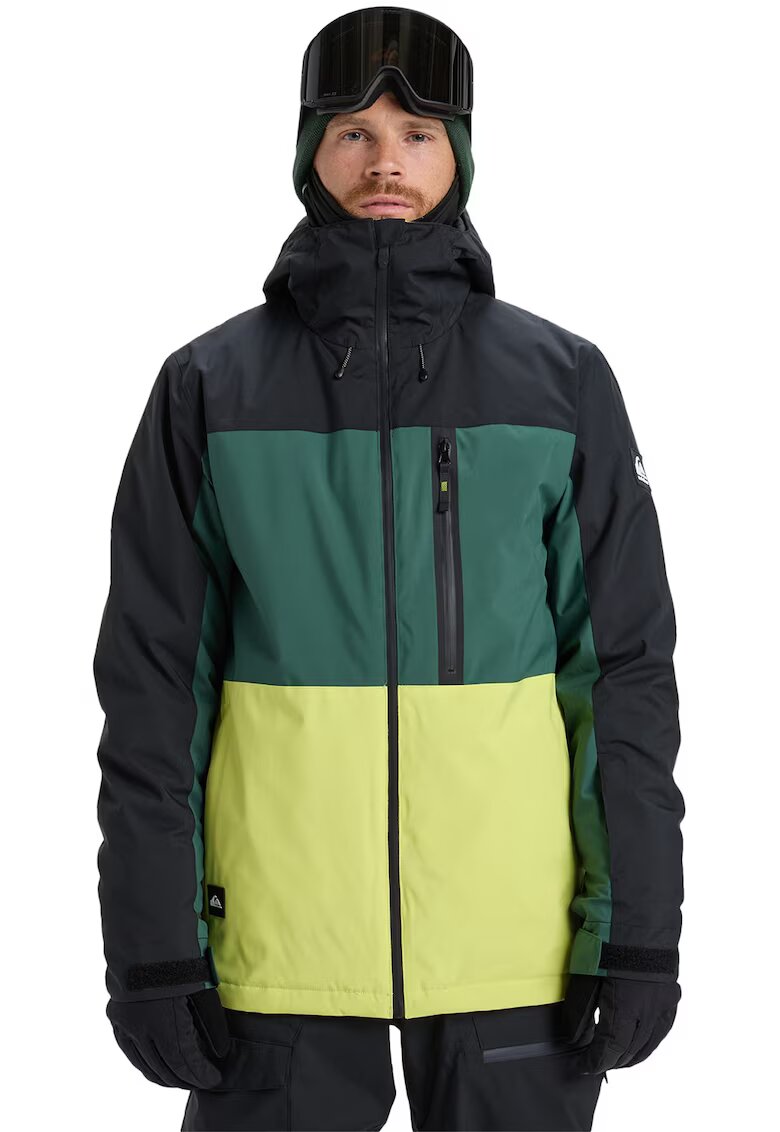 QUIKSILVER Ски яке Sycamore Block - Зелен/Черен