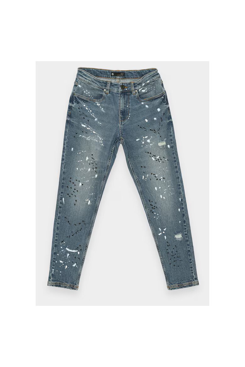 R/ Blugi slim fit cu aspect uzat
