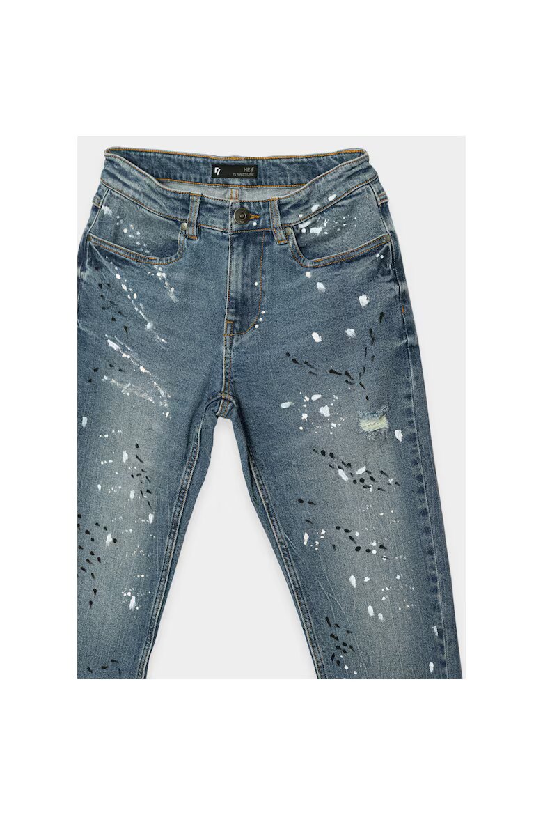 R/ Blugi slim fit cu aspect uzat