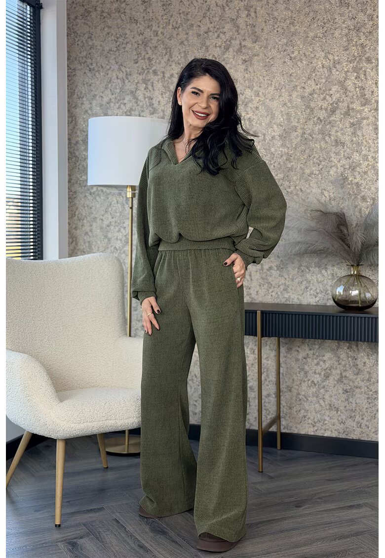 Ramona Badescu Exclusive Суитшърт и панталон Melinda - 2 части - Каки