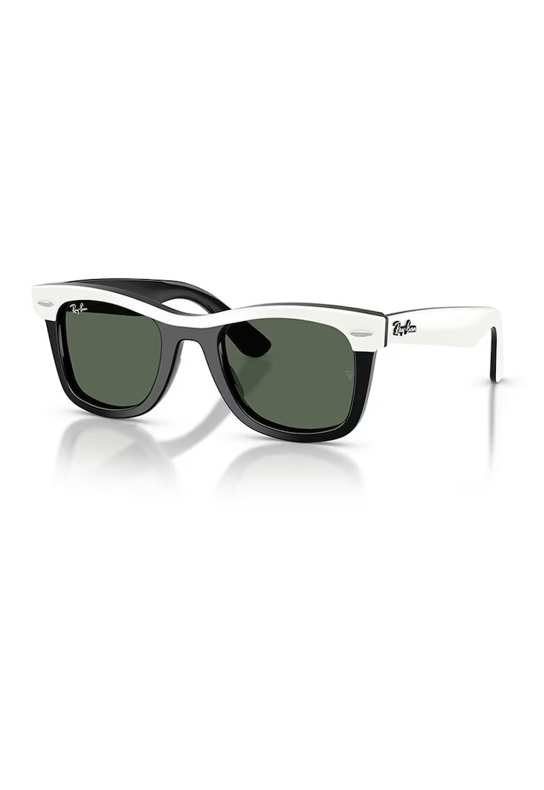 Ray-Ban Квадратни слънчеви очила с лого - Бял/Черен