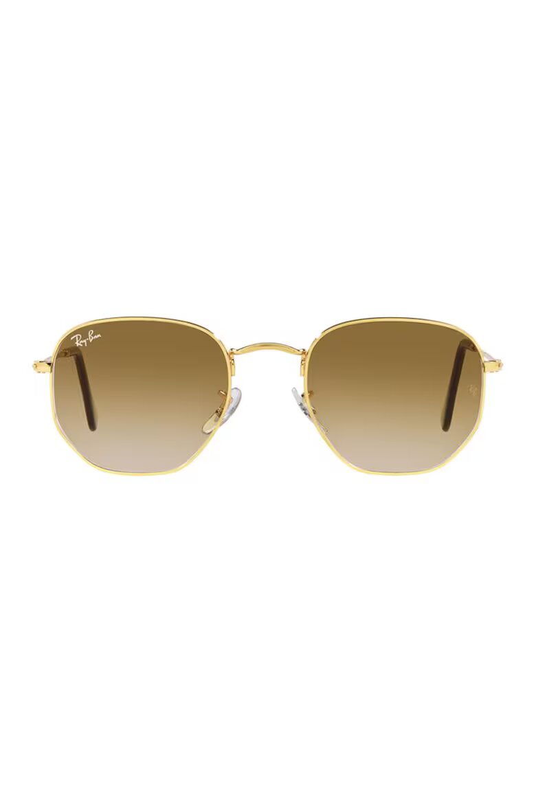 Ray-Ban Унисекс квадратни слънчеви очила с метална рамка Златист/Бордо