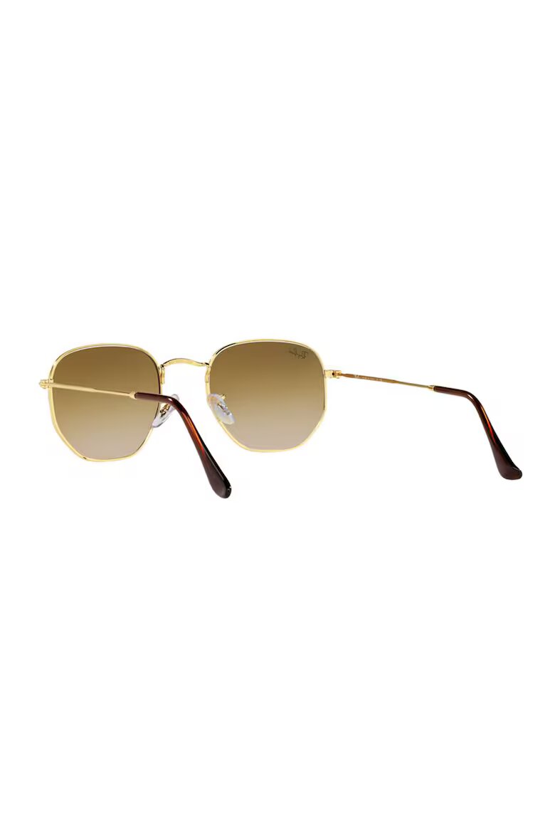 Ray-Ban Унисекс квадратни слънчеви очила с метална рамка Златист/Бордо