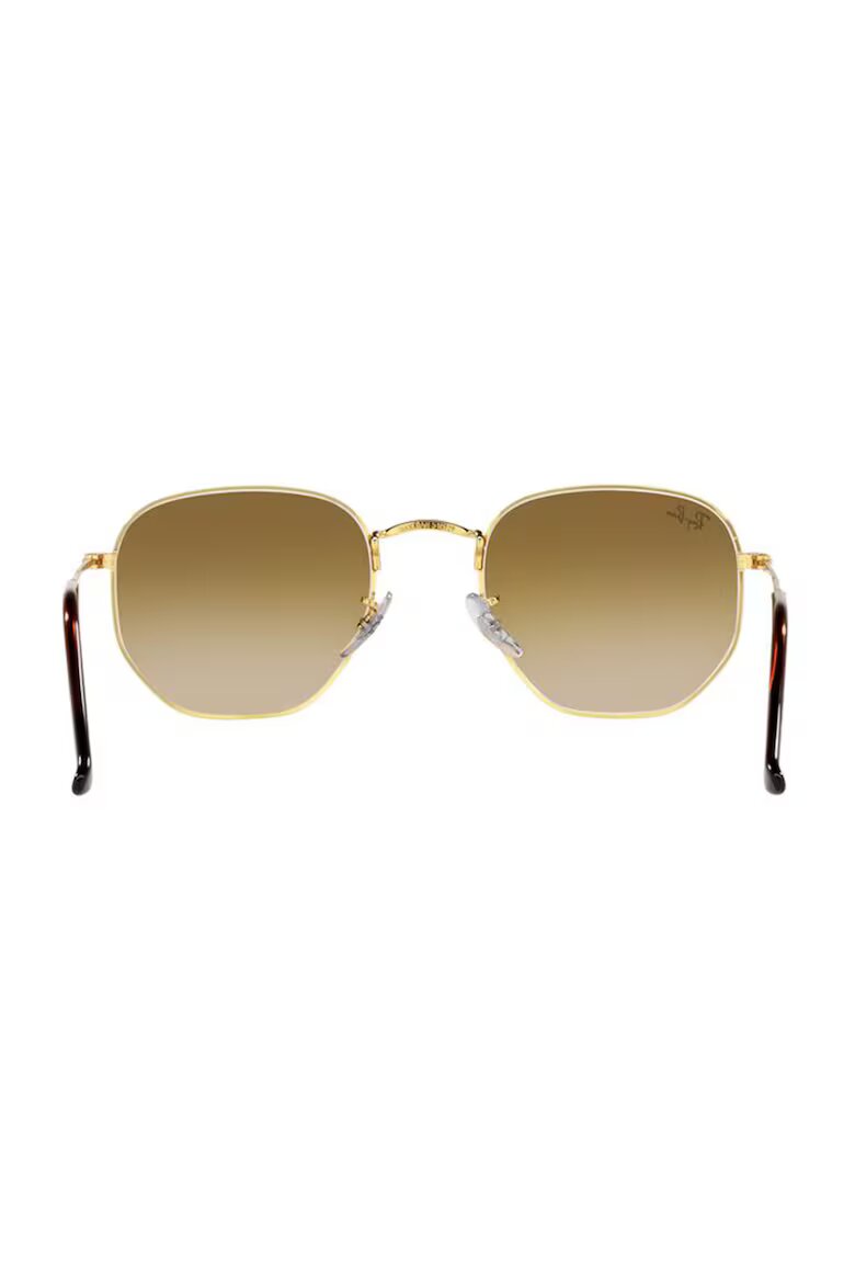 Ray-Ban Унисекс квадратни слънчеви очила с метална рамка Златист/Бордо