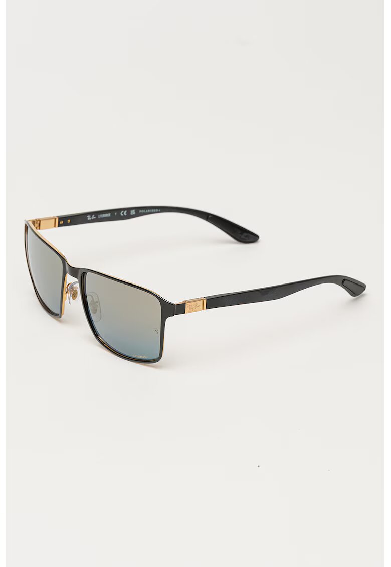 Ray-Ban Унисекс огледални слънчеви очила с поляризация - Златист/Черен