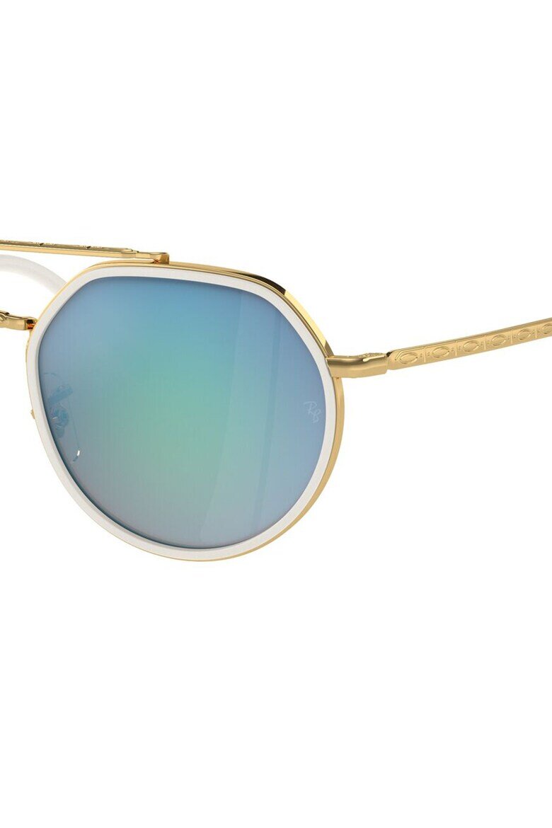 Ray-Ban Унисекс овални слънчеви очила Бял/Златист
