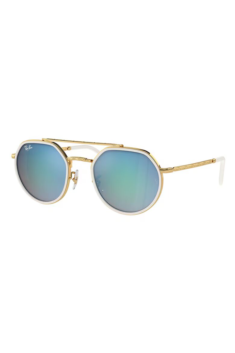 Ray-Ban Унисекс овални слънчеви очила Бял/Златист