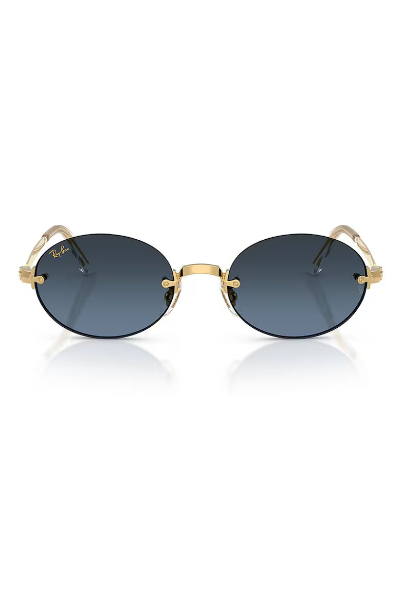 Ray-Ban Унисекс овални слънчеви очила с лого Бледо злато