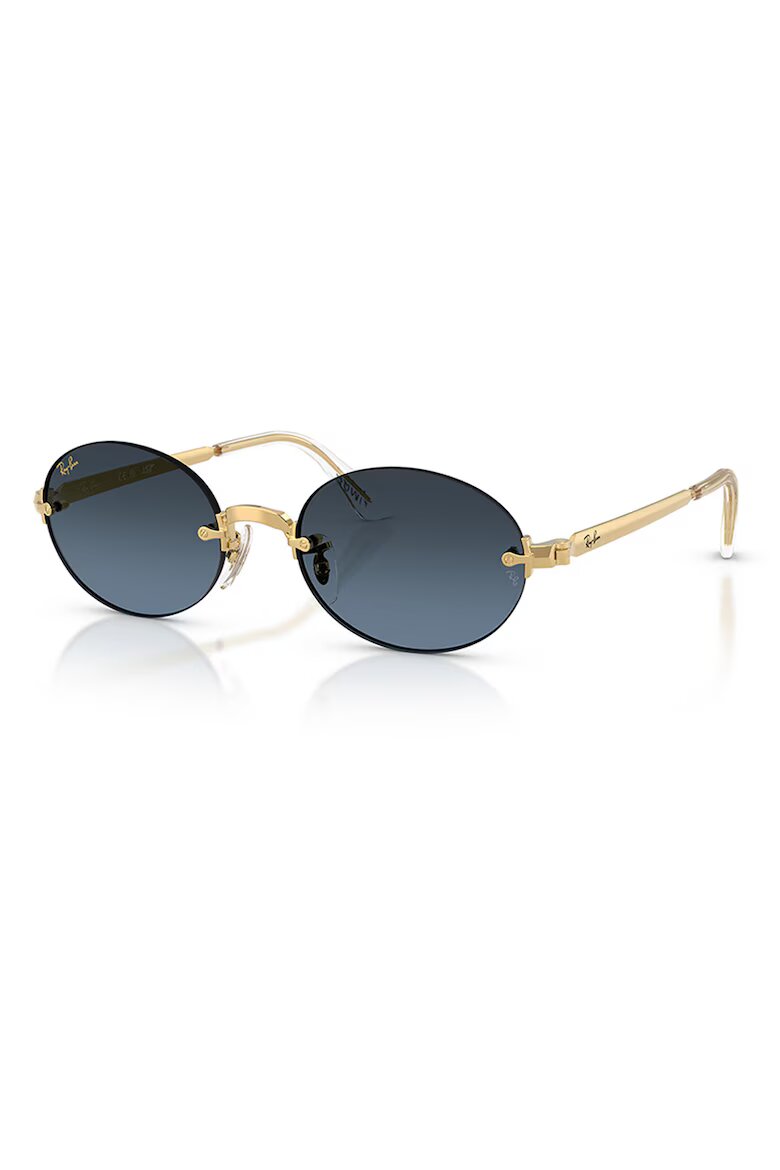Ray-Ban Унисекс овални слънчеви очила с лого Бледо злато