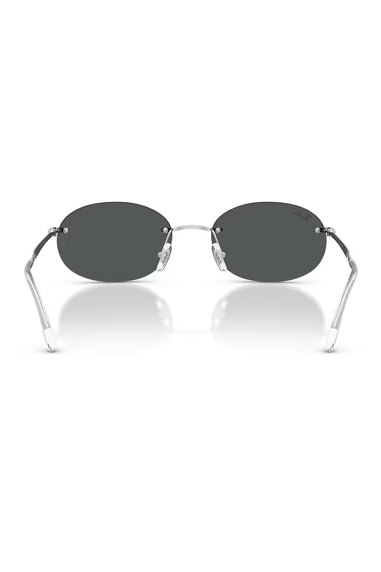 Ray-Ban Унисекс овални слънчеви очила с метална рамка Сребрист