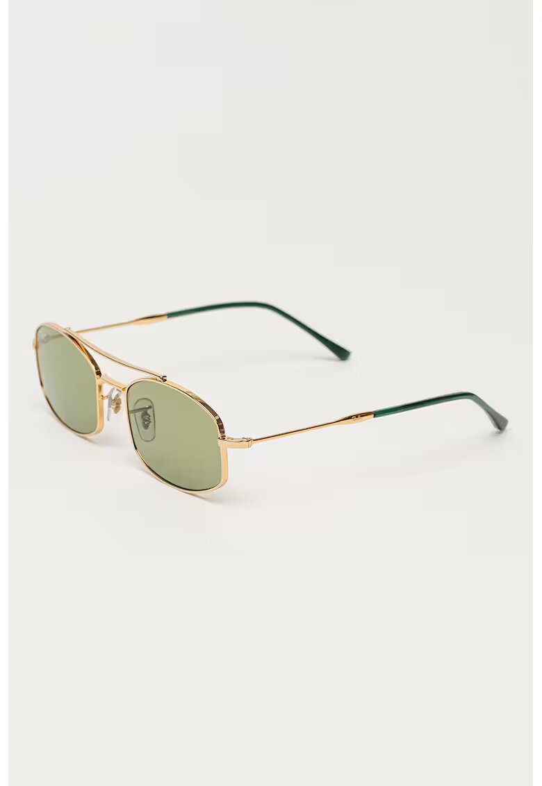 Ray-Ban Унисекс овални слънчеви очила с метална рамка - Златист/Розово златисто