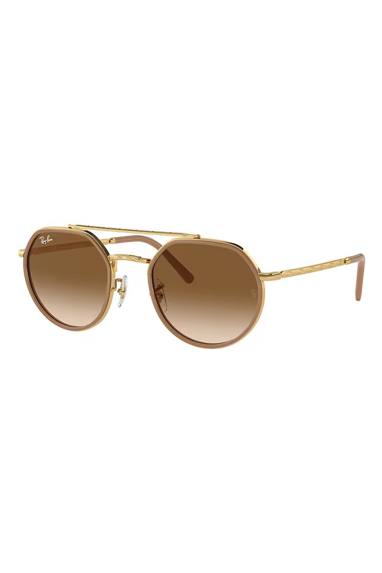Ray-Ban Унисекс овални слънчеви очила Златист/Кафяв