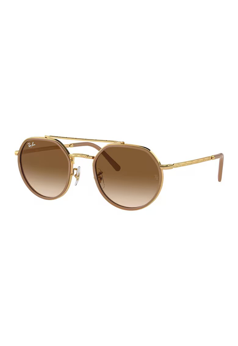 Ray-Ban Унисекс овални слънчеви очила - Златист/Кафяв
