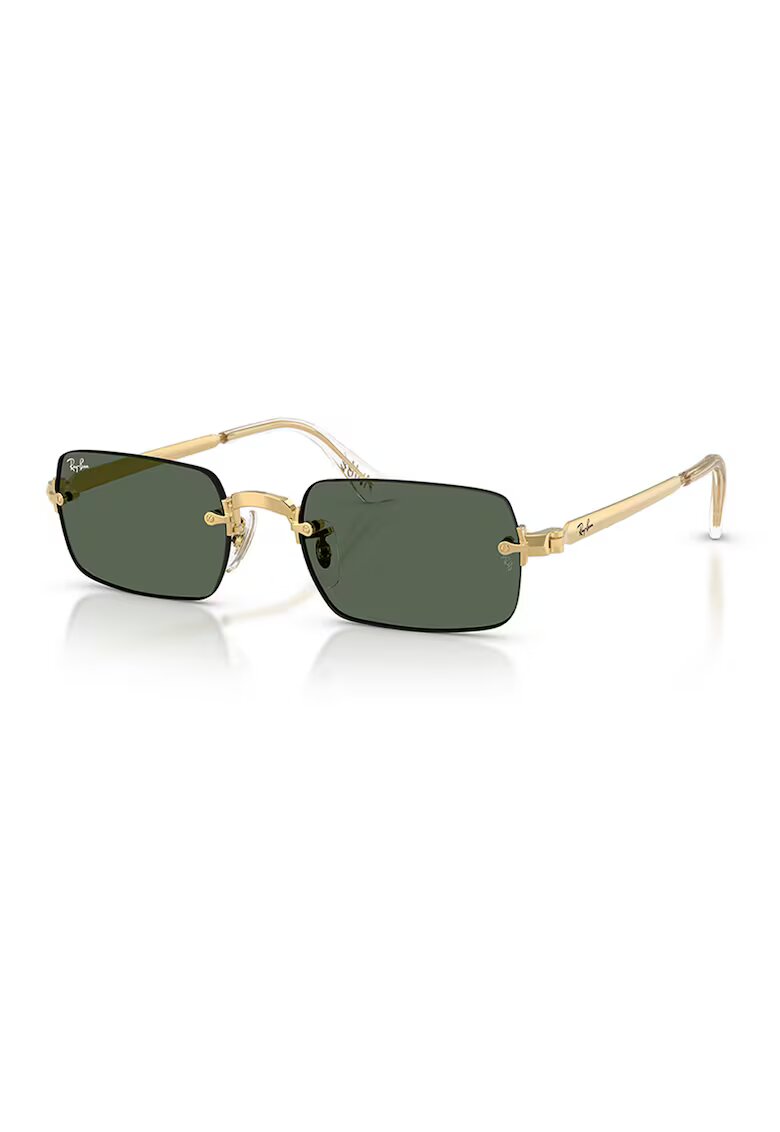 Ray-Ban Унисекс правоъгълни слънчеви очила A$AP ROCKY с метална рамка - Златист/Прозрачен