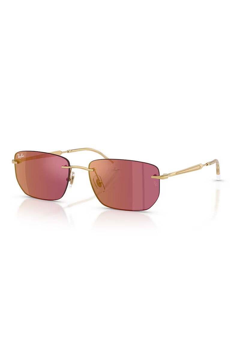 Ray-Ban Унисекс правоъгълни слънчеви очила Златист/Прозрачен