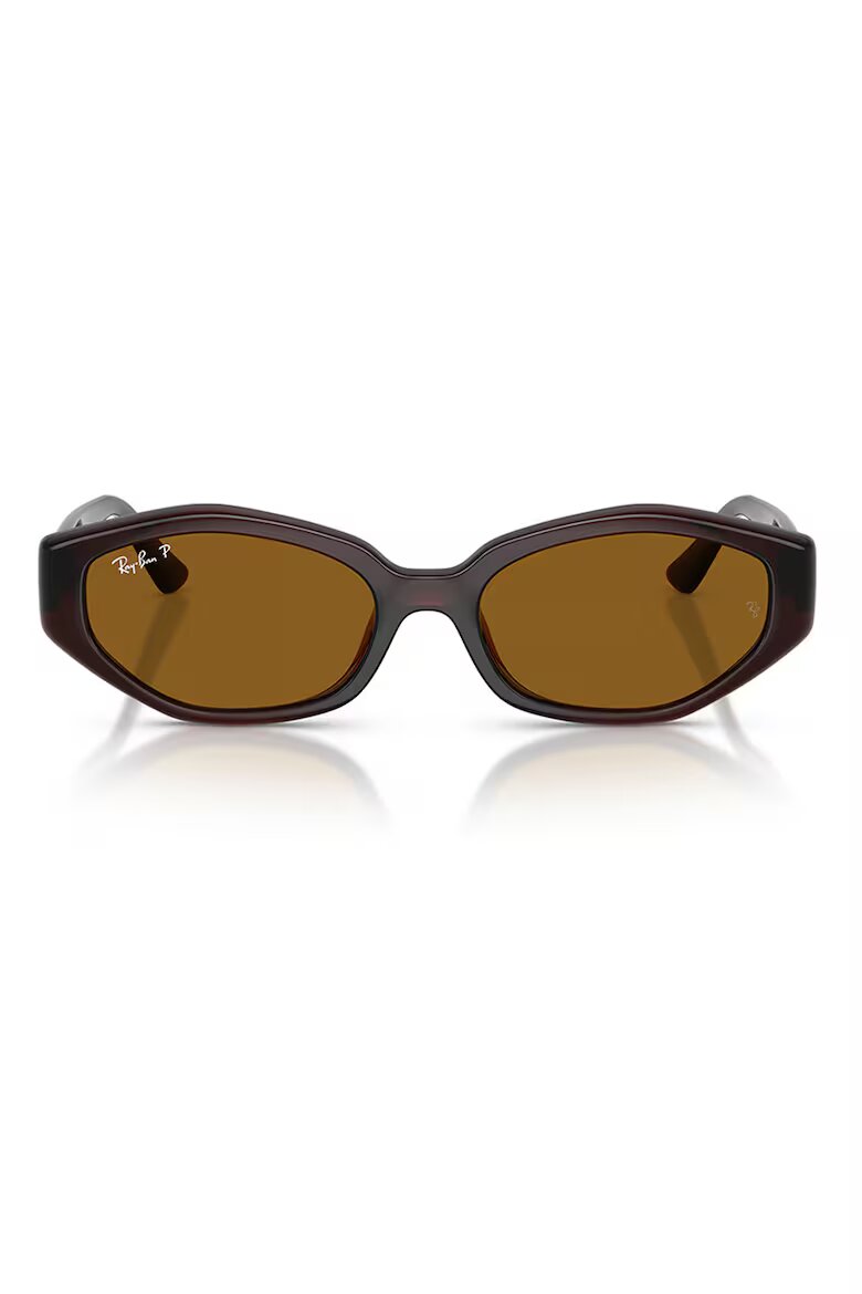 Ray-Ban Унисекс слънчеви очила с лого Тъмнокафяв