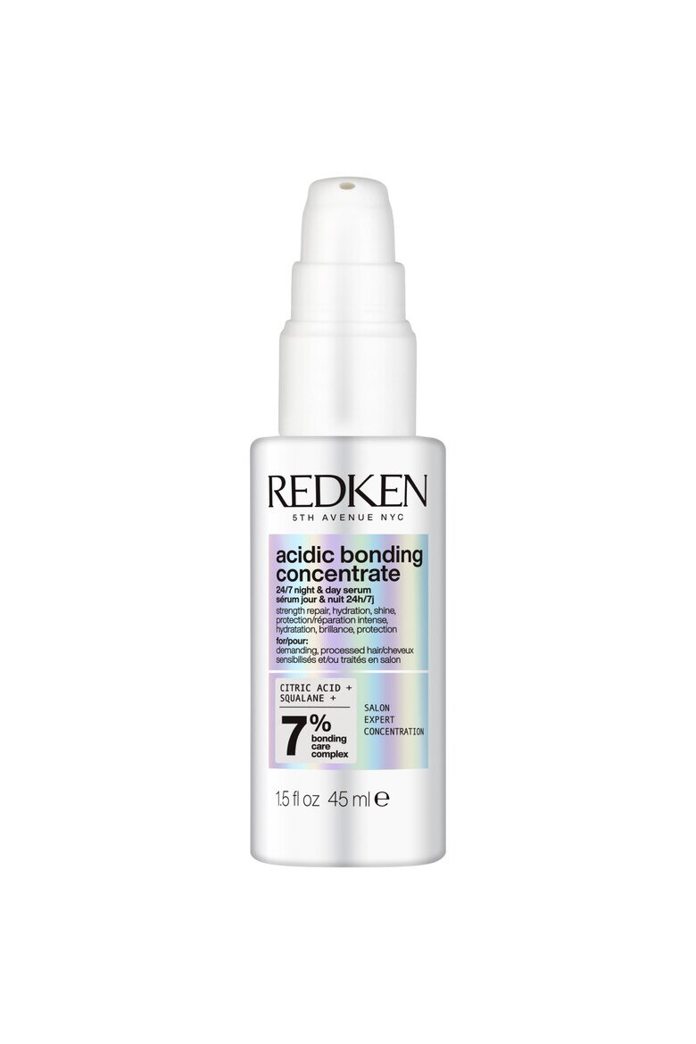 Redken Серум за интензивно възстановяване Acidic Bonding Concentrate 24/7 за ден и нощ Осигурява хидратация блясък и защита за увредена коса 45 мл 45 мл