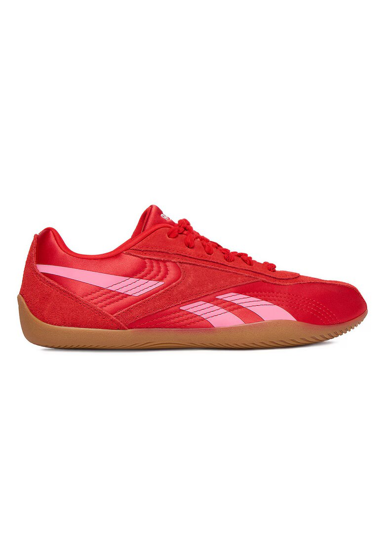 Reebok Дамски маратонки - с два чифта връзки - червено/розово - естествена кожа/текстил