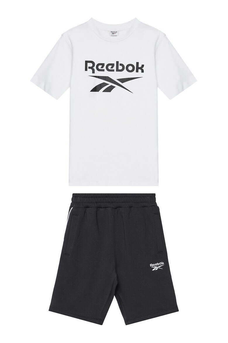 Reebok Къс комплект Памук Бял/Черен