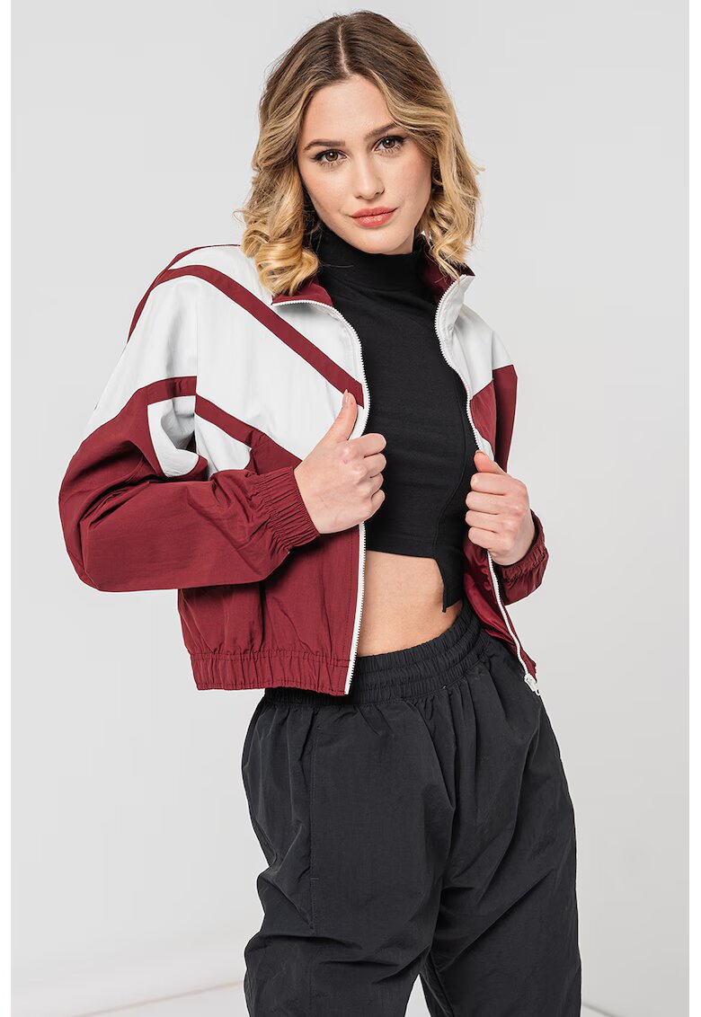 Reebok Късо спортно яке в цветен блок - Бял/Бордо