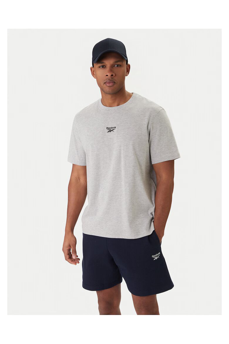 Reebok Комплект тениска и къси панталони за мъже тъмносин сив памук