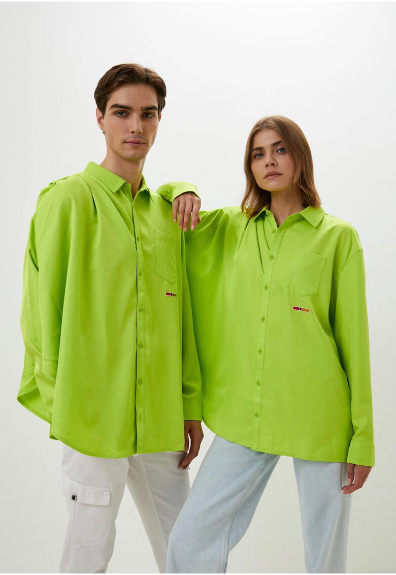 Reebok Мъжка риза - RCPM Draped Button Down - зелена - полиестер